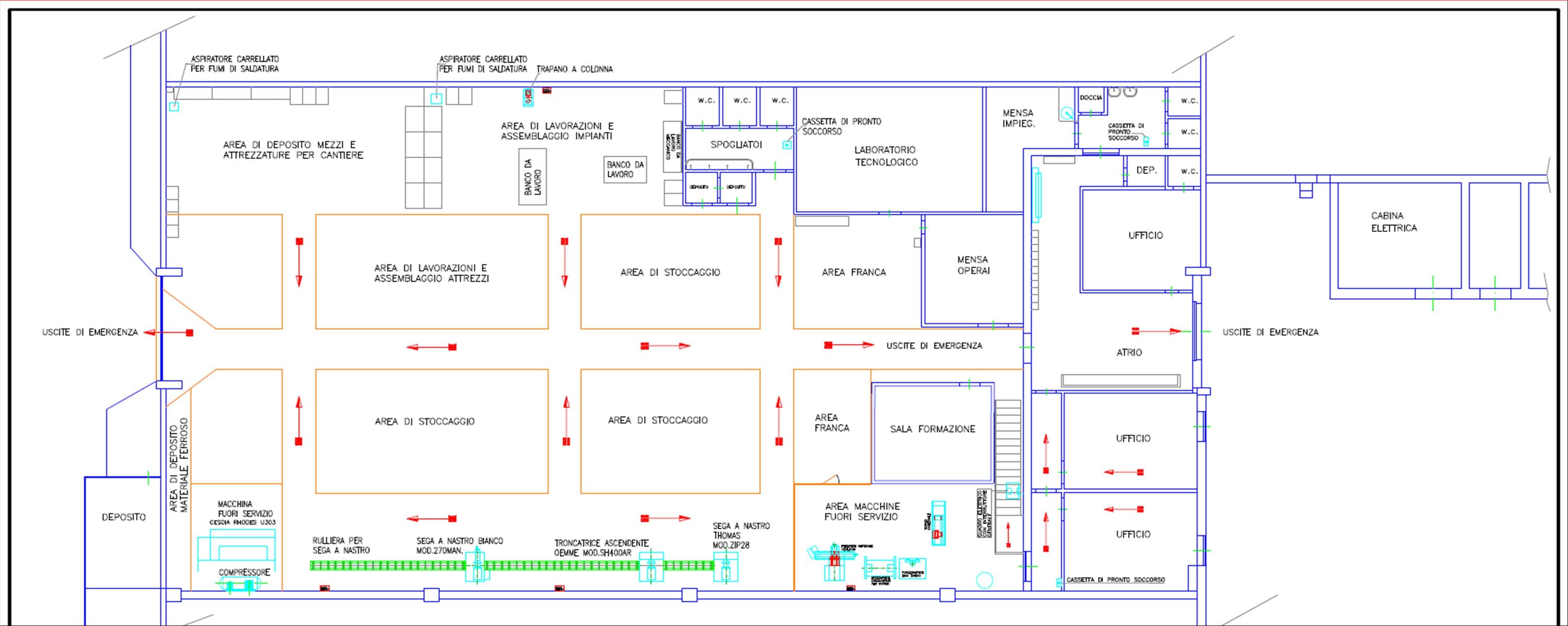 Planimetria dello stabilimento CRT a Mariglianella